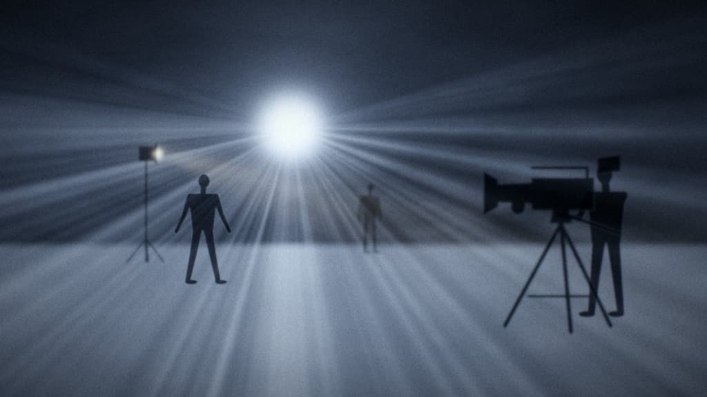 Night exterior with camera and crew