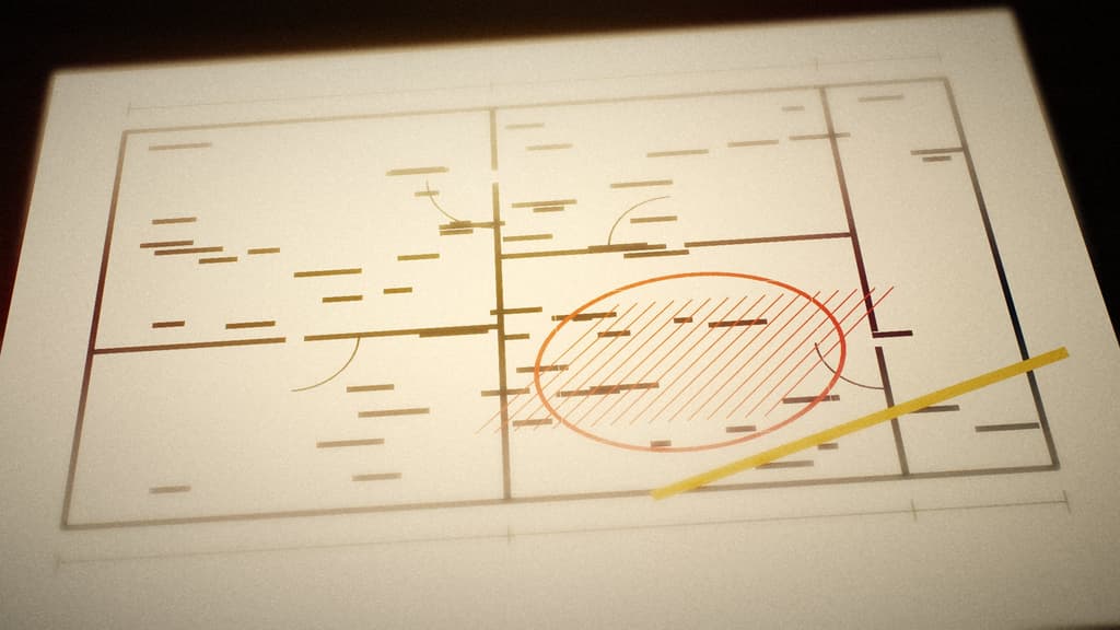 Floor plan with the effects zone marked